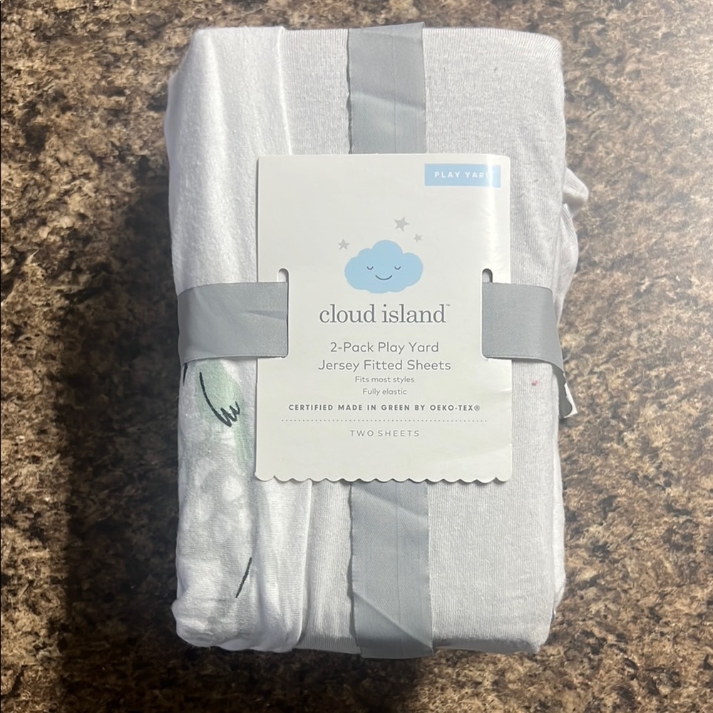 Cloud Island Gray Jersey Fitted Sheets 2-Pack